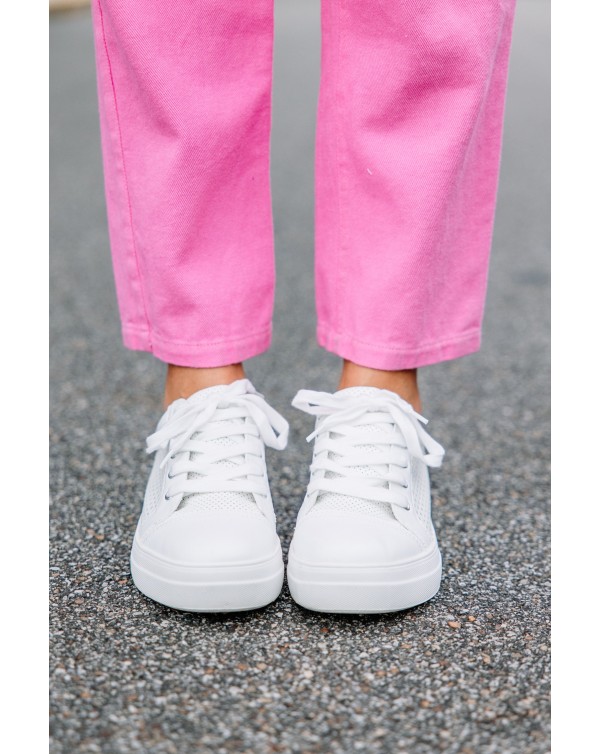 It's Time White Perforated Sneakers