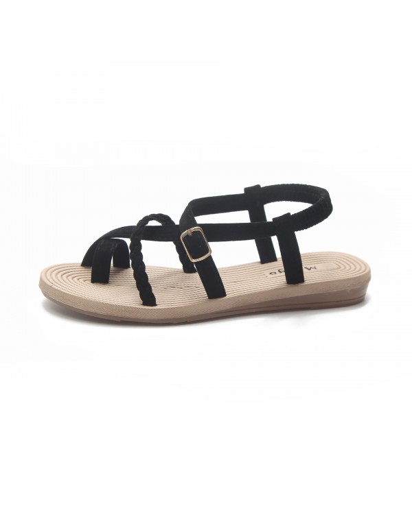 New Flat Bottomed Clip Toe Sandals For Women's Summer Beach Shoes, Trendy Korean Version Open Toe Women's Shoes