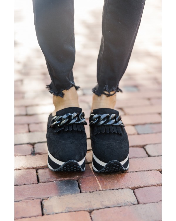 Stay On Course Black Mule Sneakers