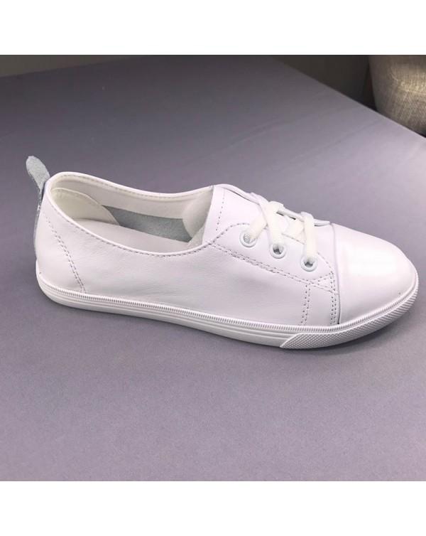 Top Layer Cowhide Casual And Comfortable White Leather Shoes For Women 2023 New Spring And Autumn Season Women's Shoes, One Piece For Distribution