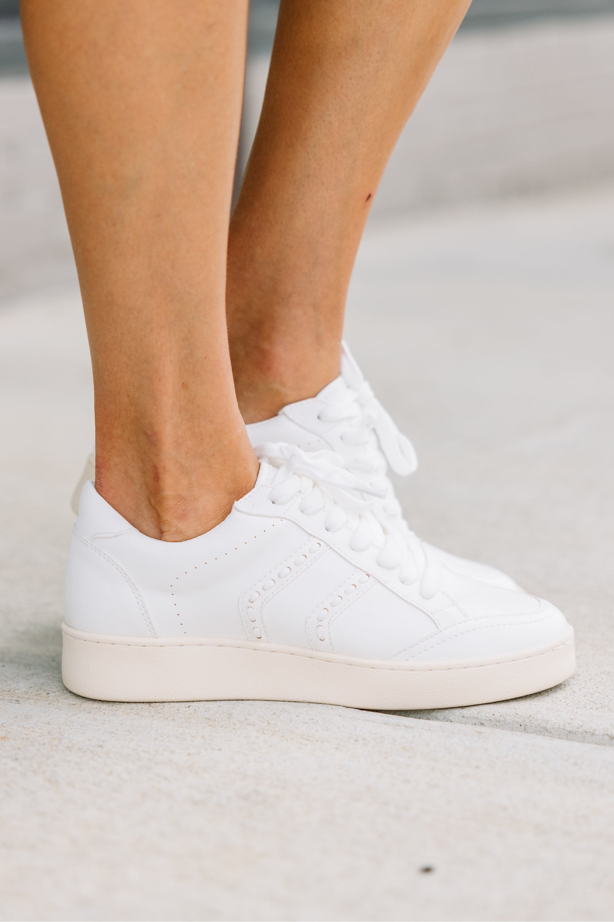 Give It A Try White Platform Sneakers