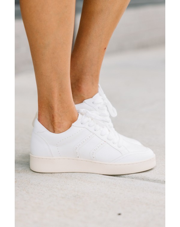 Give It A Try White Platform Sneakers