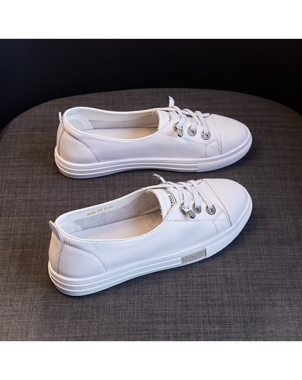 Genuine Leather Small White Shoes Women's Shoes 2023 Summer New Breathable Shoes Thin Board Shoes Versatile Popular Sports White Shoes