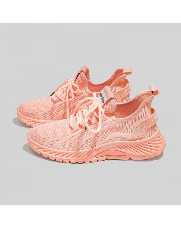 Wholesale Distribution Of Flying Woven Mesh Shoes For Children 2023 New Summer Women's Shoes Versatile Thin Breathable Sports Mesh Shoes