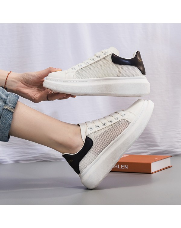 2022 Spring/Summer New Couple Little White Shoes Female INS Korean Version Increase Student Leisure Versatile Thick Sole Shoes Female C07