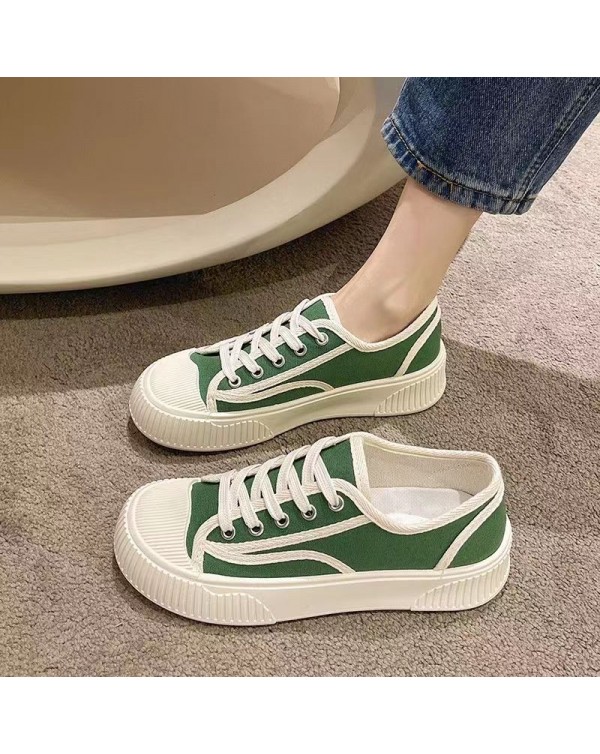 Lazy Man Baotou Half Tuo Canvas Shoes For Female Outwear 2023 New Women's Shoes Flat Bottom Canvas Shoes Versatile Casual Soft Sole
