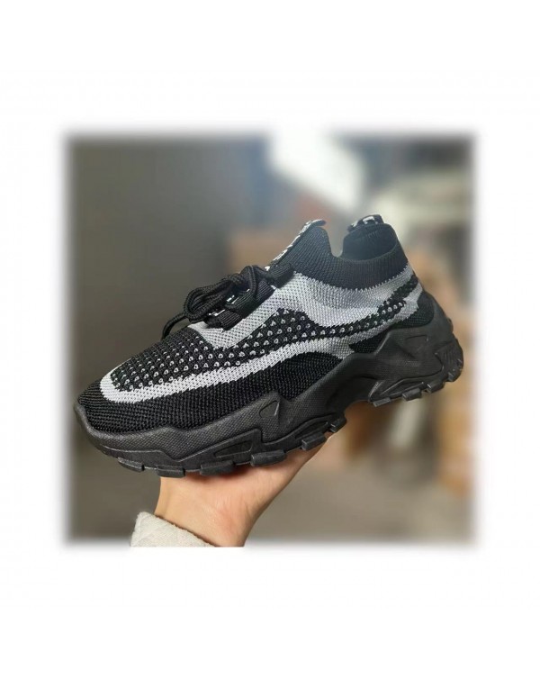 2023 New Spring/Summer Women's Flying Mesh Sports Shoes Thick Sole Lightweight Casual Shoes Running Dad Shoes Student Shoes